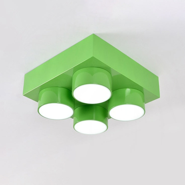 Lampa Sufitowa Dziecięca Klockowa z Wbudowanym LED - 4 - Zielony