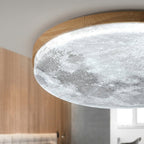 Lampa Sufitowa Księżyc LED z Drewnianą Ramką Ściemnialna - 9