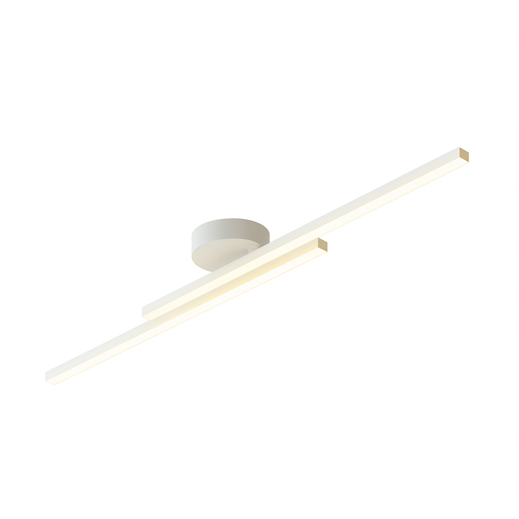 Lampa Sufitowa Minimalistyczna LED z Podwójnym Paskiem Świetlnym - Biały
