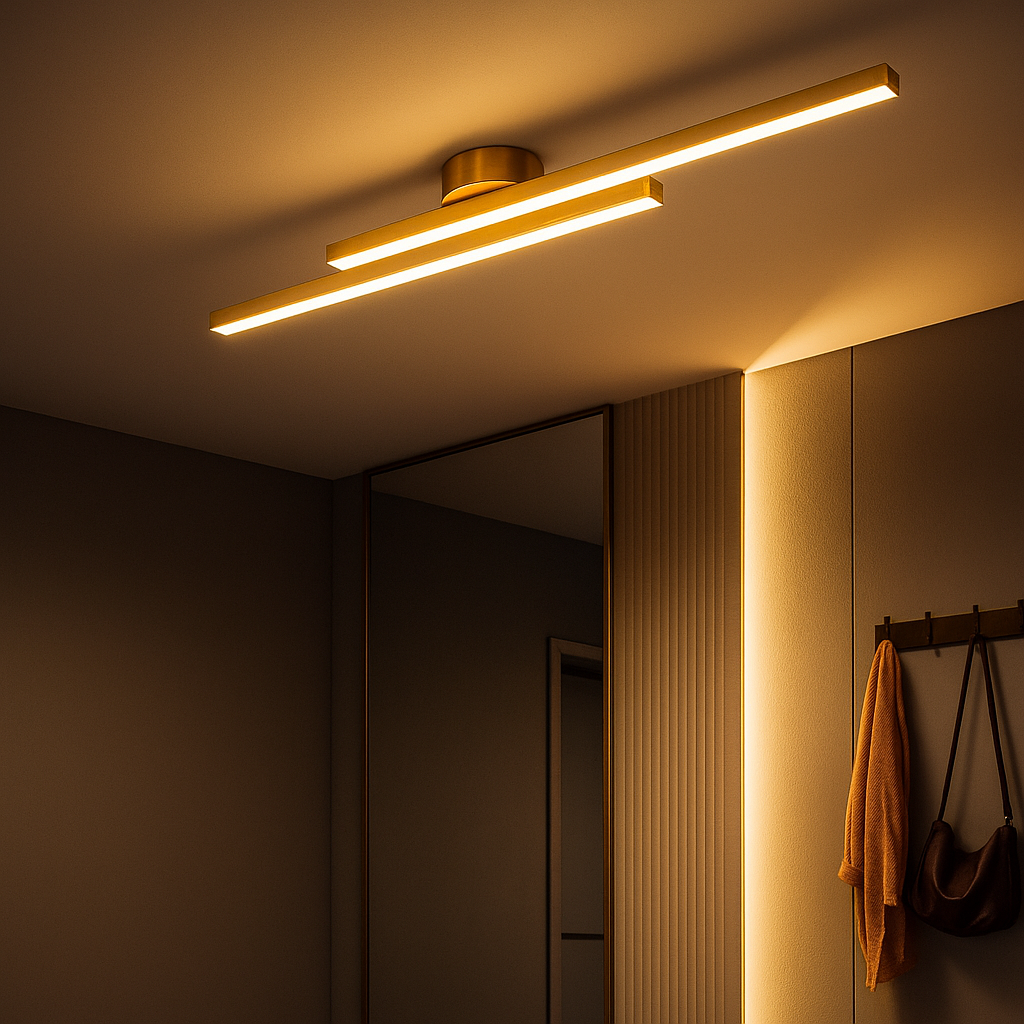 Lampa Sufitowa Minimalistyczna LED z Podwójnym Paskiem Świetlnym - 5