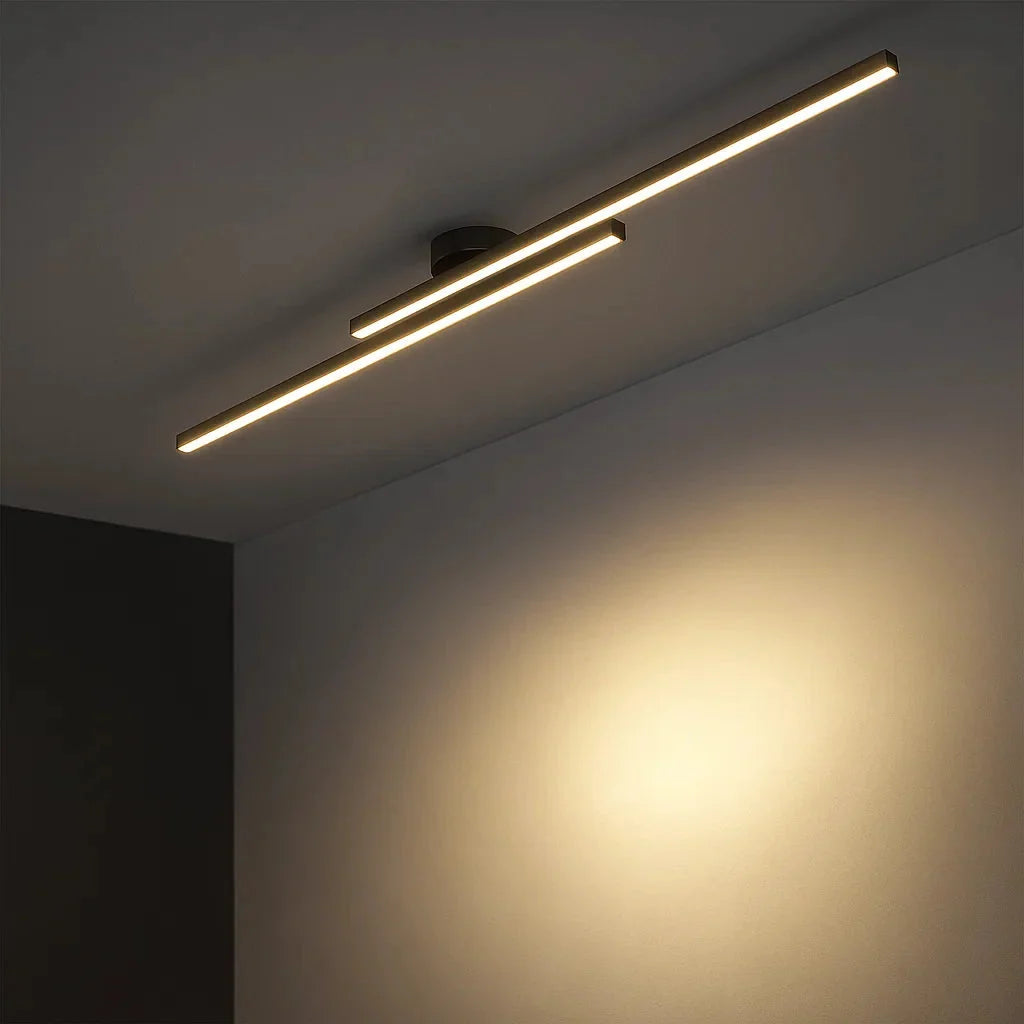 Lampa Sufitowa Minimalistyczna LED z Podwójnym Paskiem Świetlnym
