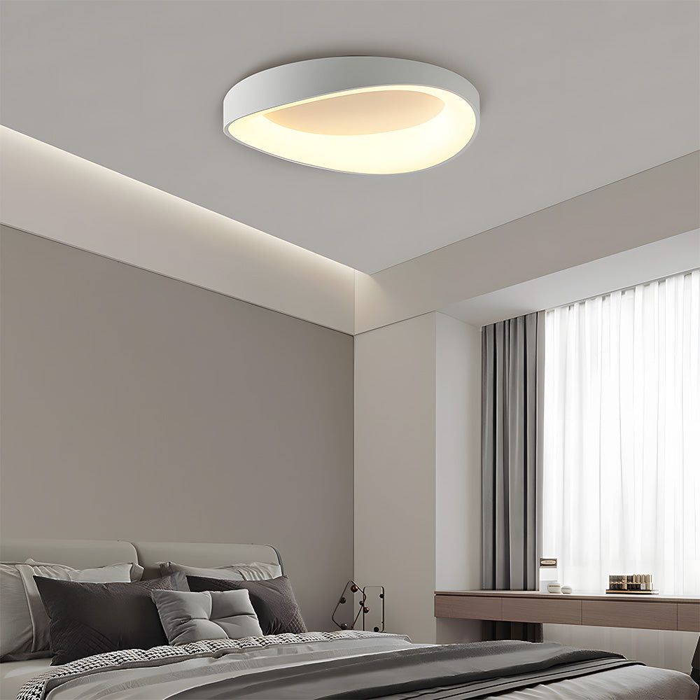Lampa Sufitowa LED Okrągła Minimalistyczna z Trzema Barwami Światła - Szary