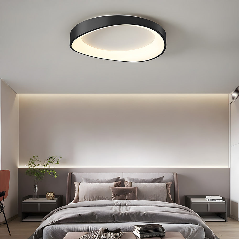 Lampa Sufitowa LED Okrągła Minimalistyczna z Trzema Barwami Światła - Czarny