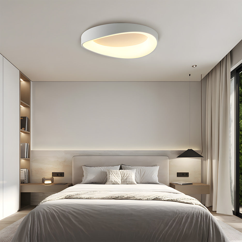 Lampa Sufitowa LED Okrągła Minimalistyczna z Trzema Barwami Światła - Szary