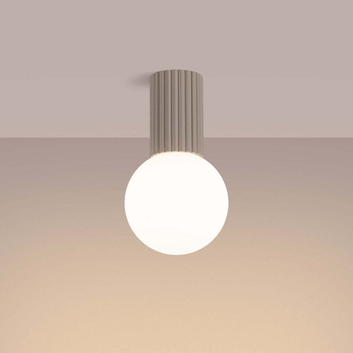 Lampa Sufitowa Minimalistyczna z Żebrowanym Cylindrem - 4
