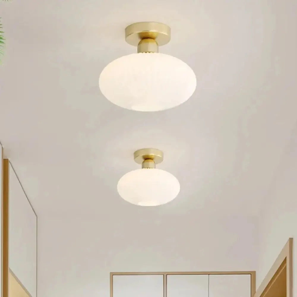 Lampa Sufitowa Skandynawska ze Szklanym Kloszem Opalowym - 4