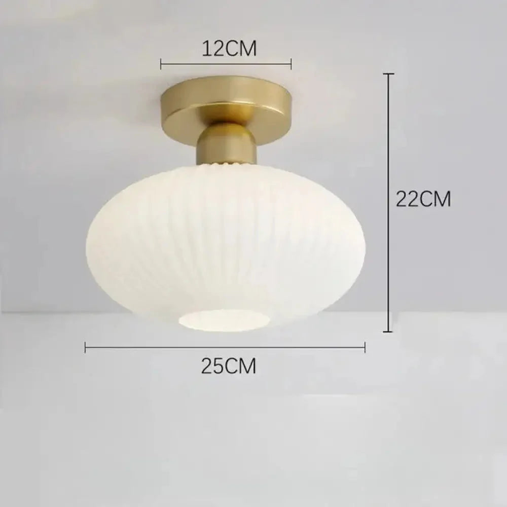 Lampa Sufitowa Skandynawska ze Szklanym Kloszem Opalowym - 7