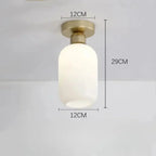 Lampa Sufitowa Skandynawska ze Szklanym Kloszem Opalowym - 8