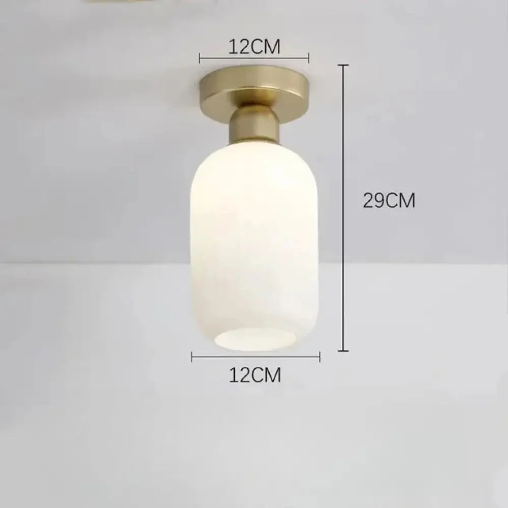 Lampa Sufitowa Skandynawska ze Szklanym Kloszem Opalowym - 8