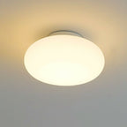 Lampa Sufitowa Minimalistyczna z Owalnym Szklanym Kloszem - Biały