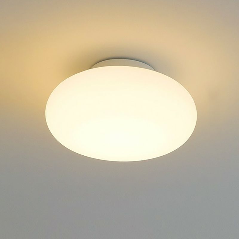 Lampa Sufitowa Minimalistyczna z Owalnym Szklanym Kloszem - Biały