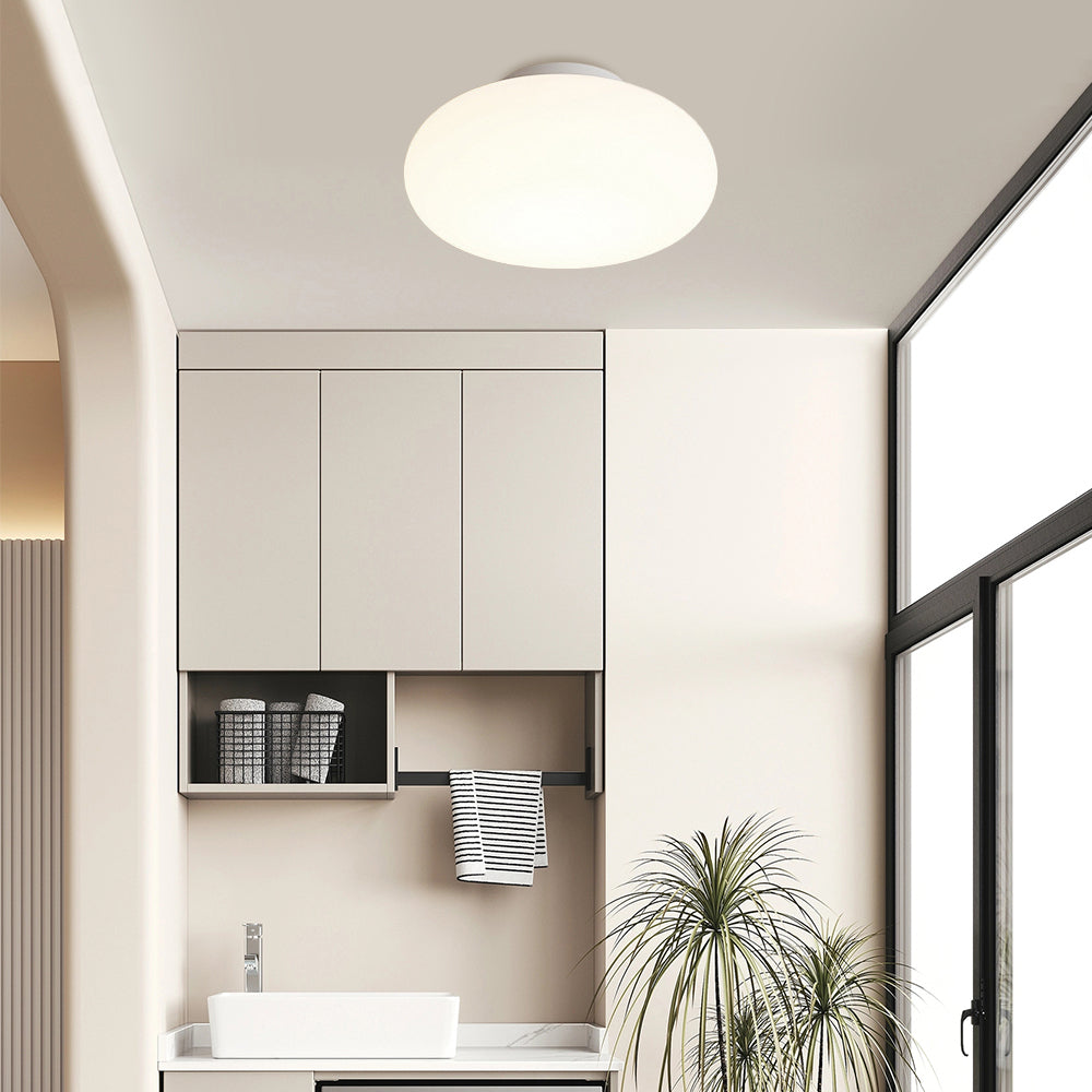 Lampa Sufitowa Minimalistyczna z Owalnym Szklanym Kloszem - 3