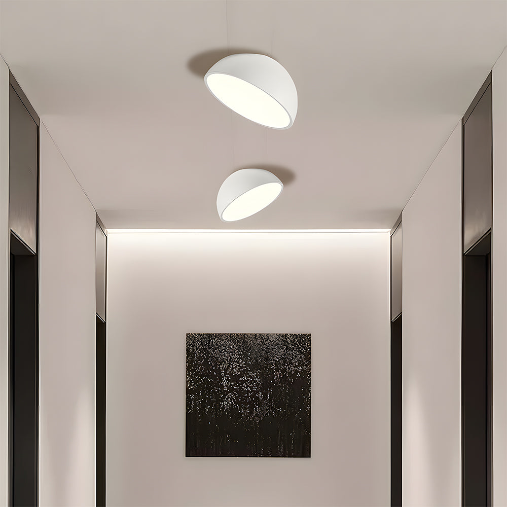 Lampa Sufitowa Minimalistyczna z Okrągłym Kloszem - Biały