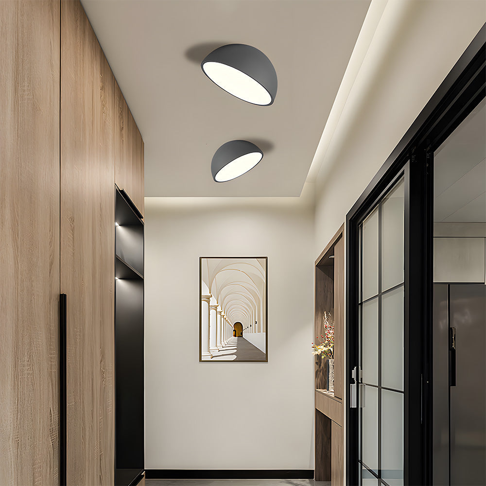 Lampa Sufitowa Minimalistyczna z Okrągłym Kloszem - Czarny