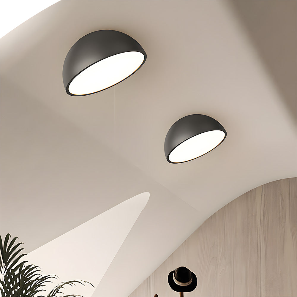 Lampa Sufitowa Minimalistyczna z Okrągłym Kloszem - Czarny
