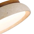 Lampa Sufitowa Minimalistyczna Okrągła z Kloszem z Trawertynu - 13