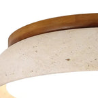 Lampa Sufitowa Minimalistyczna Okrągła z Kloszem z Trawertynu - 14