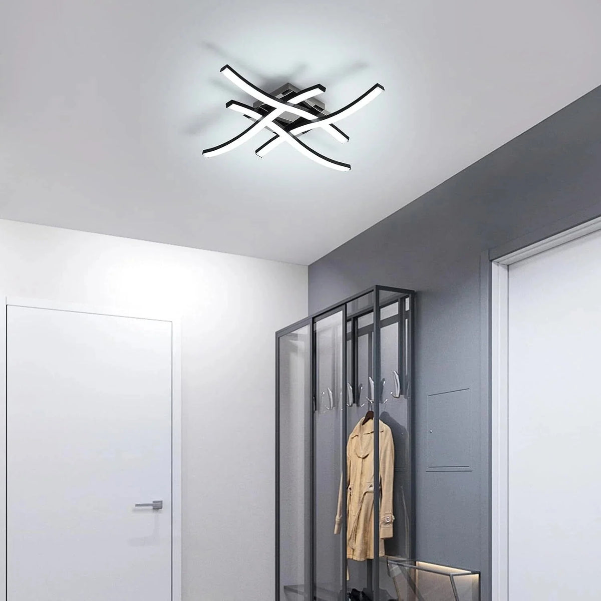 Lampa Sufitowa Nowoczesna z 4 Falistymi Ramionami i Pilotem - 5