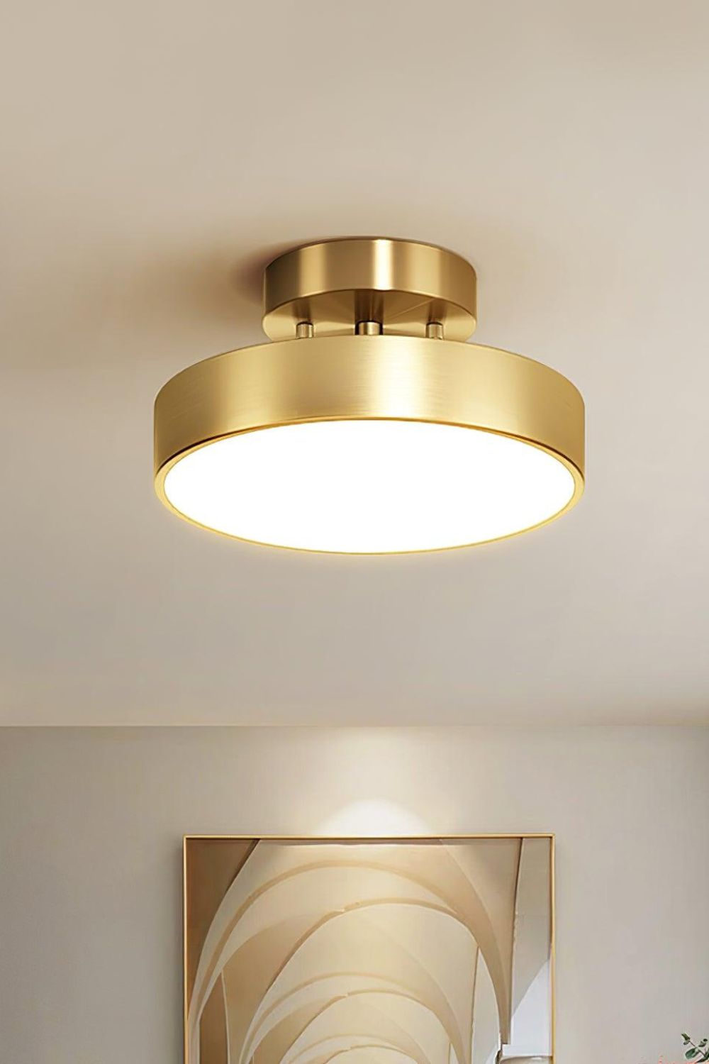 Lampa Sufitowa Nowoczesna z Obrotowym Kloszem i Wbudowanym LED - Mosiądz