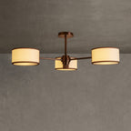 Lampa Sufitowa Nowoczesna z Trzema Cylindrycznymi Kloszami - Ecru