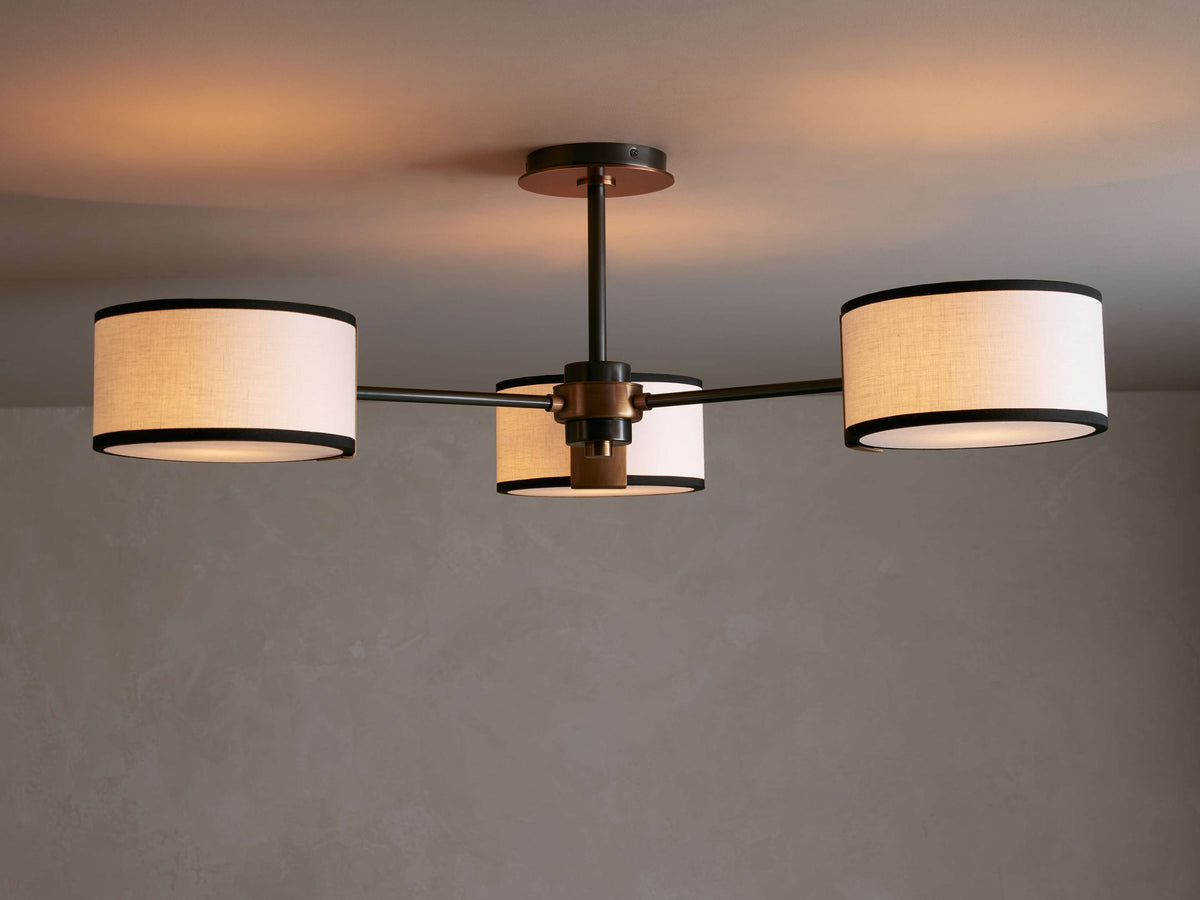 Lampa Sufitowa Nowoczesna z Trzema Okrągłymi Kloszami - 3