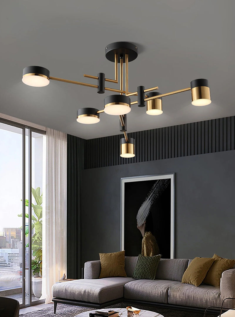 Lampa Sufitowa Nowoczesna ze Złotymi Ramionami i Diodami LED - 12
