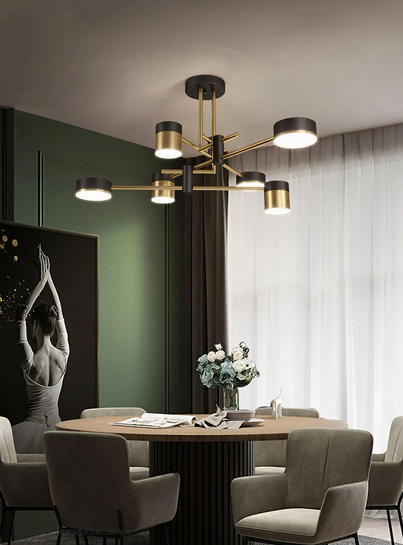 Lampa Sufitowa Nowoczesna ze Złotymi Ramionami i Diodami LED - 15