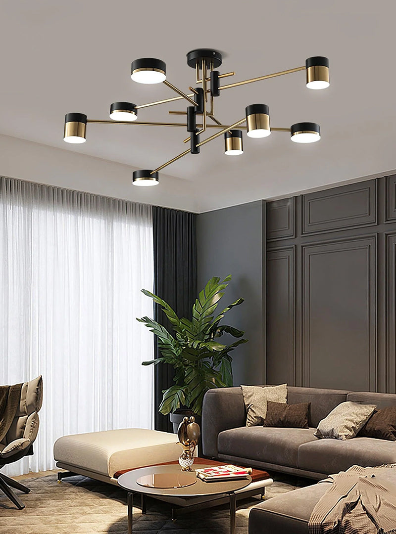 Lampa Sufitowa Nowoczesna ze Złotymi Ramionami i Diodami LED - 16