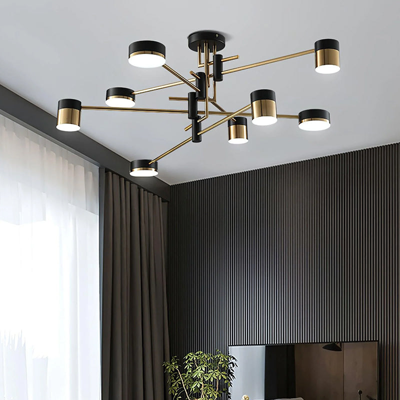 Lampa Sufitowa Nowoczesna ze Złotymi Ramionami i Diodami LED - 6