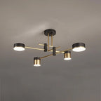 Lampa Sufitowa Nowoczesna ze Złotymi Ramionami i Diodami LED - Złoty/Czarny