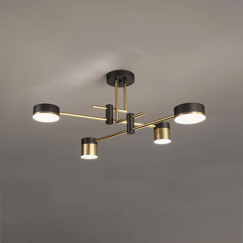 Lampa Sufitowa Nowoczesna ze Złotymi Ramionami i Diodami LED - Złoty/Czarny