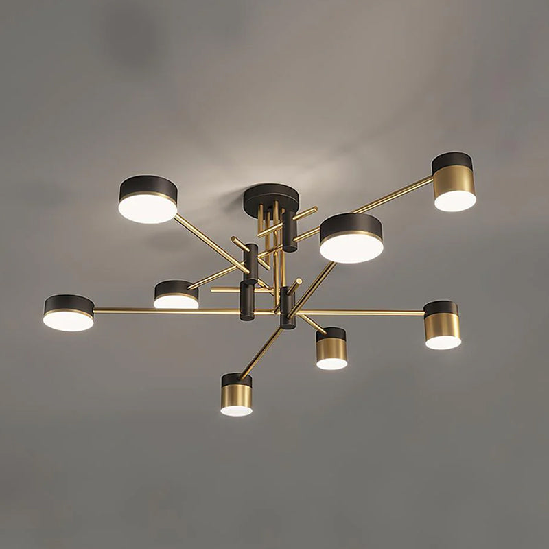 Lampa Sufitowa Nowoczesna ze Złotymi Ramionami i Diodami LED - 9
