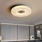 Lampa Sufitowa Nowoczesna z Okrągłym Kloszem Kryształowym - Biały