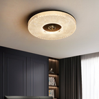 Lampa Sufitowa Nowoczesna z Okrągłym Kloszem Kryształowym - Czarny
