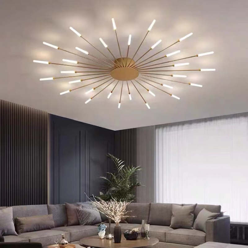 Lampa Sufitowa Modern Art Deco Wielopunktowa - Złoty