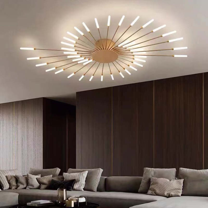 Lampa Sufitowa Modern Art Deco Wielopunktowa - Złoty