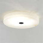 Lampa Sufitowa Okrągła Alabastrowa z Mosiężnym Akcentem - 19