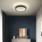 Lampa Sufitowa LED Nowoczesna z Podwójnym Pierścieniem - Czarny