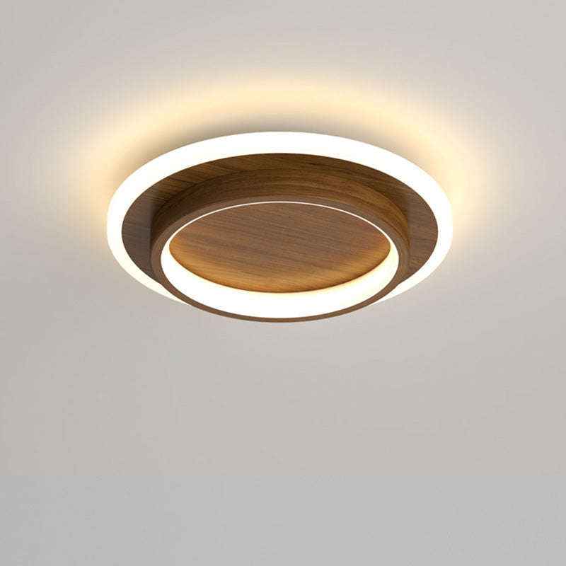 Lampa Sufitowa LED Nowoczesna z Podwójnym Pierścieniem - Brązowy