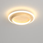 Lampa Sufitowa LED Nowoczesna z Podwójnym Pierścieniem - Drewno