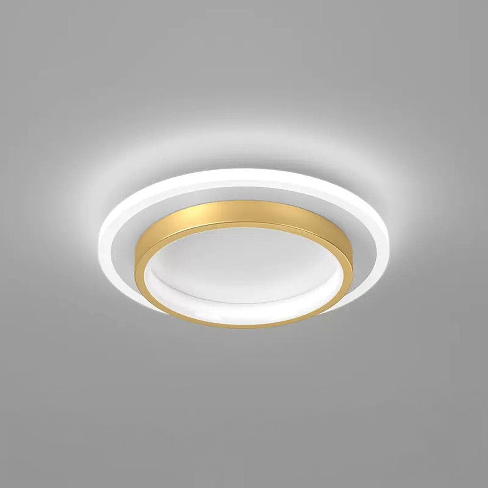 Lampa Sufitowa LED Nowoczesna z Podwójnym Pierścieniem - Złoty