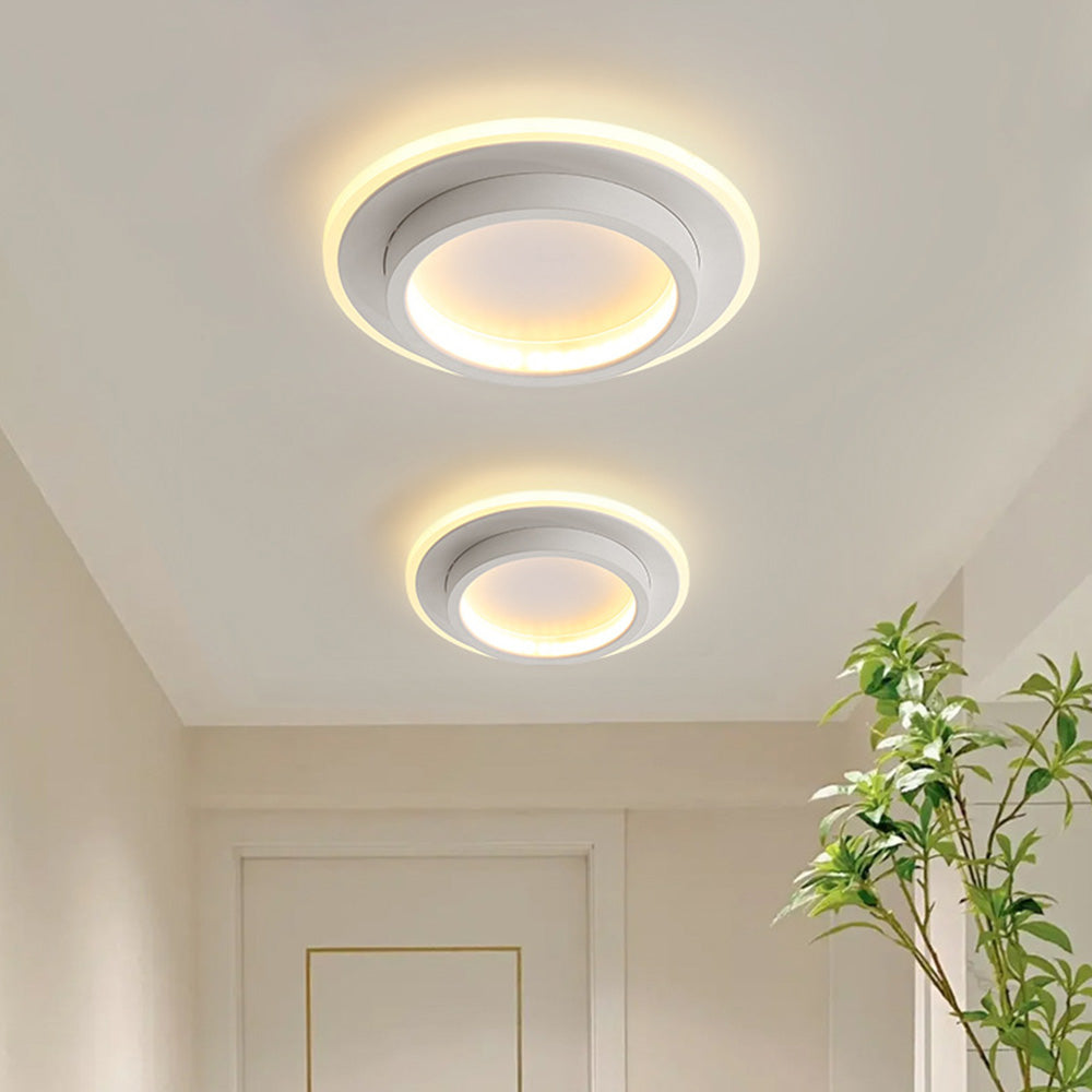 Lampa Sufitowa LED Nowoczesna z Podwójnym Pierścieniem - Biały