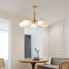 Lampa Sufitowa Retro ze Szklanymi Kloszami i Mosiężnymi Ramionami - 9