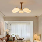 Lampa Sufitowa Retro ze Szklanymi Kloszami i Mosiężnymi Ramionami - 14