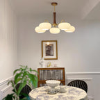 Lampa Sufitowa Retro ze Szklanymi Kloszami i Mosiężnymi Ramionami - 15