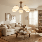 Lampa Sufitowa Retro ze Szklanymi Kloszami i Mosiężnymi Ramionami - 5
