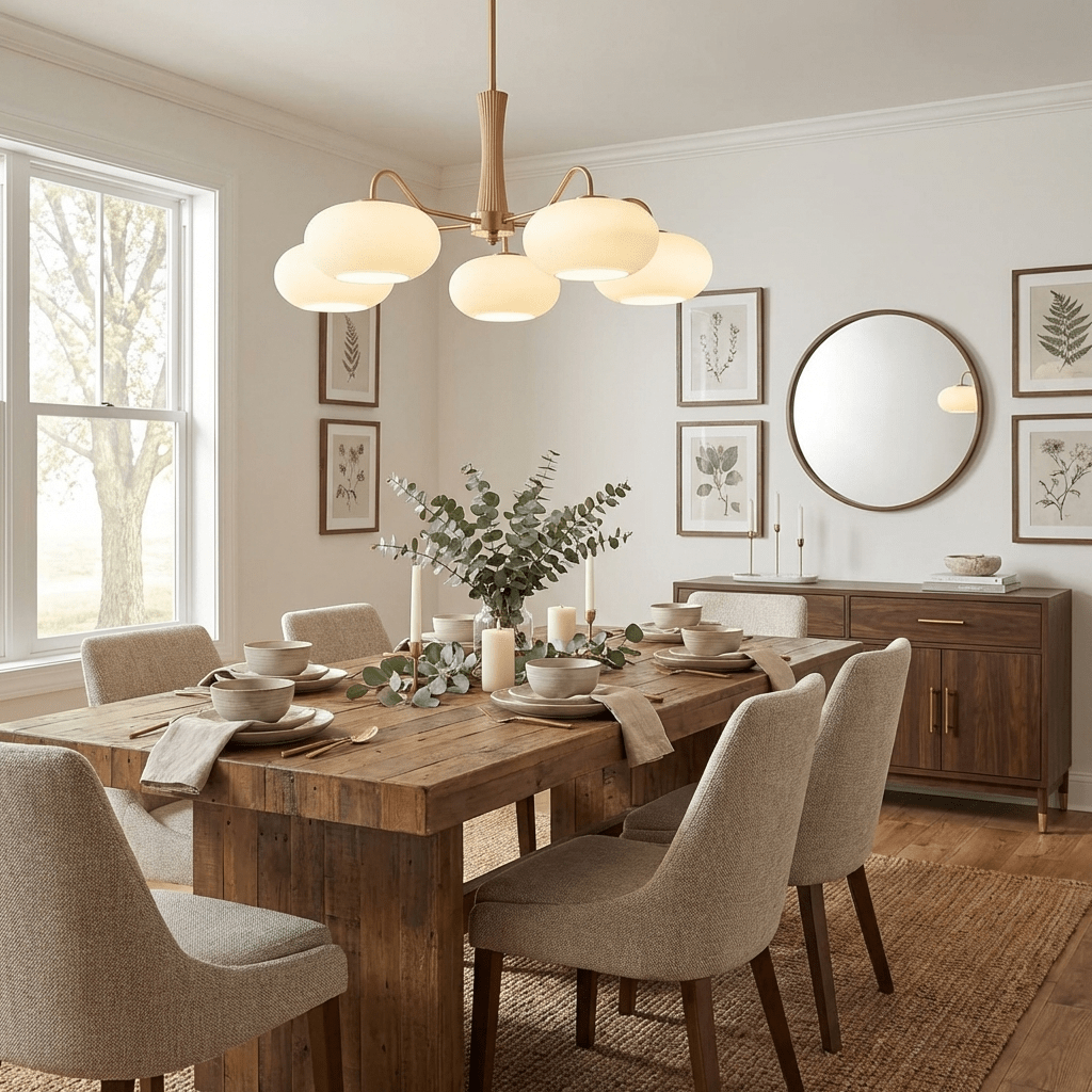 Lampa Sufitowa Retro ze Szklanymi Kloszami i Mosiężnymi Ramionami - 7