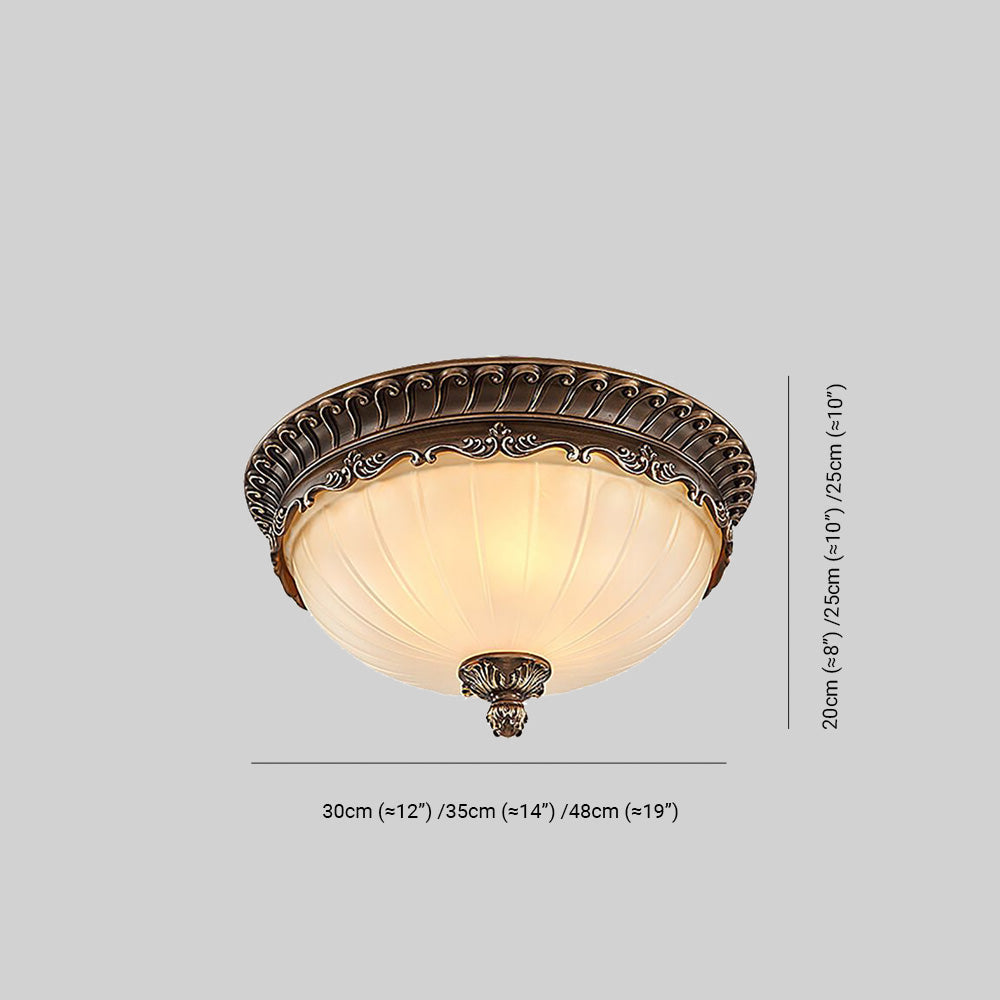 Lampa Sufitowa Retro z Matowym Szklanym Kloszem - 4