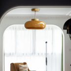 Lampa Sufitowa Retro z Okrągłym Szklanym Kloszem - 5