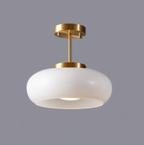 Lampa Sufitowa Retro z Okrągłym Szklanym Kloszem - Biały
